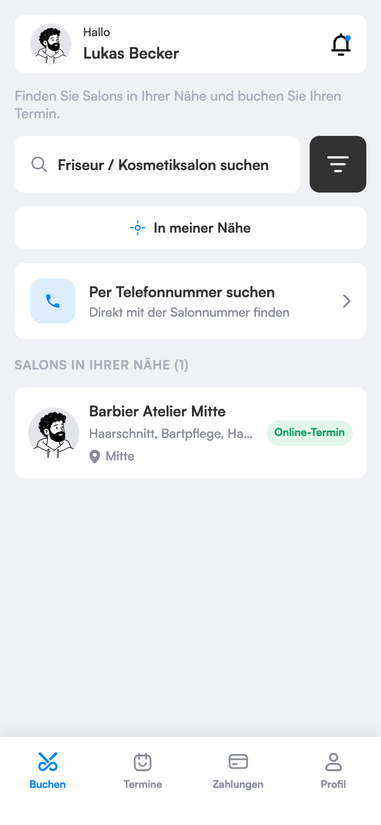 Kunden-App: Salonsuche