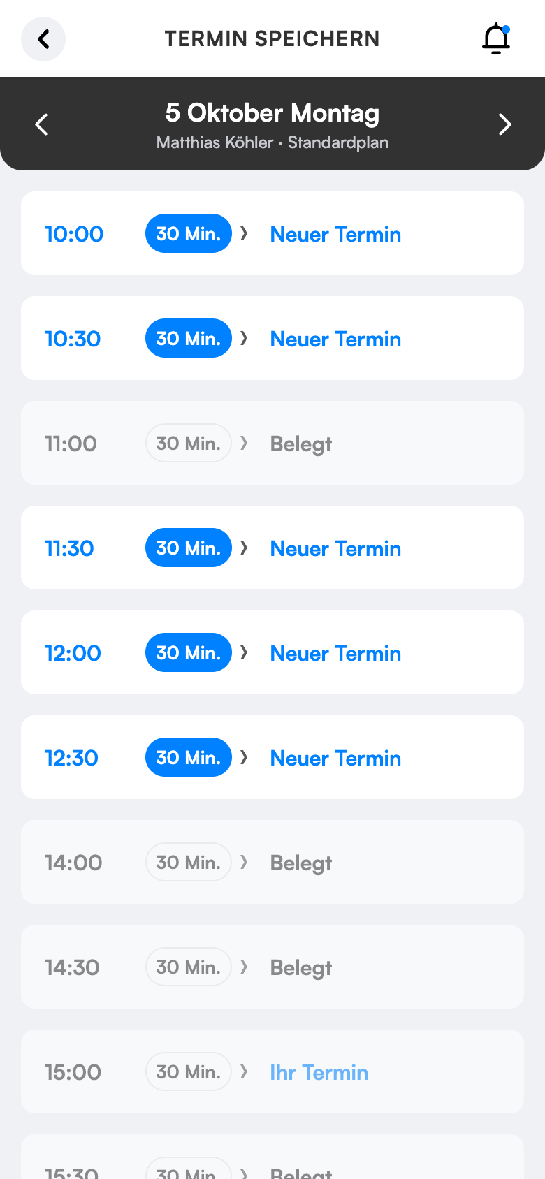 Kunden-App: online buchen
