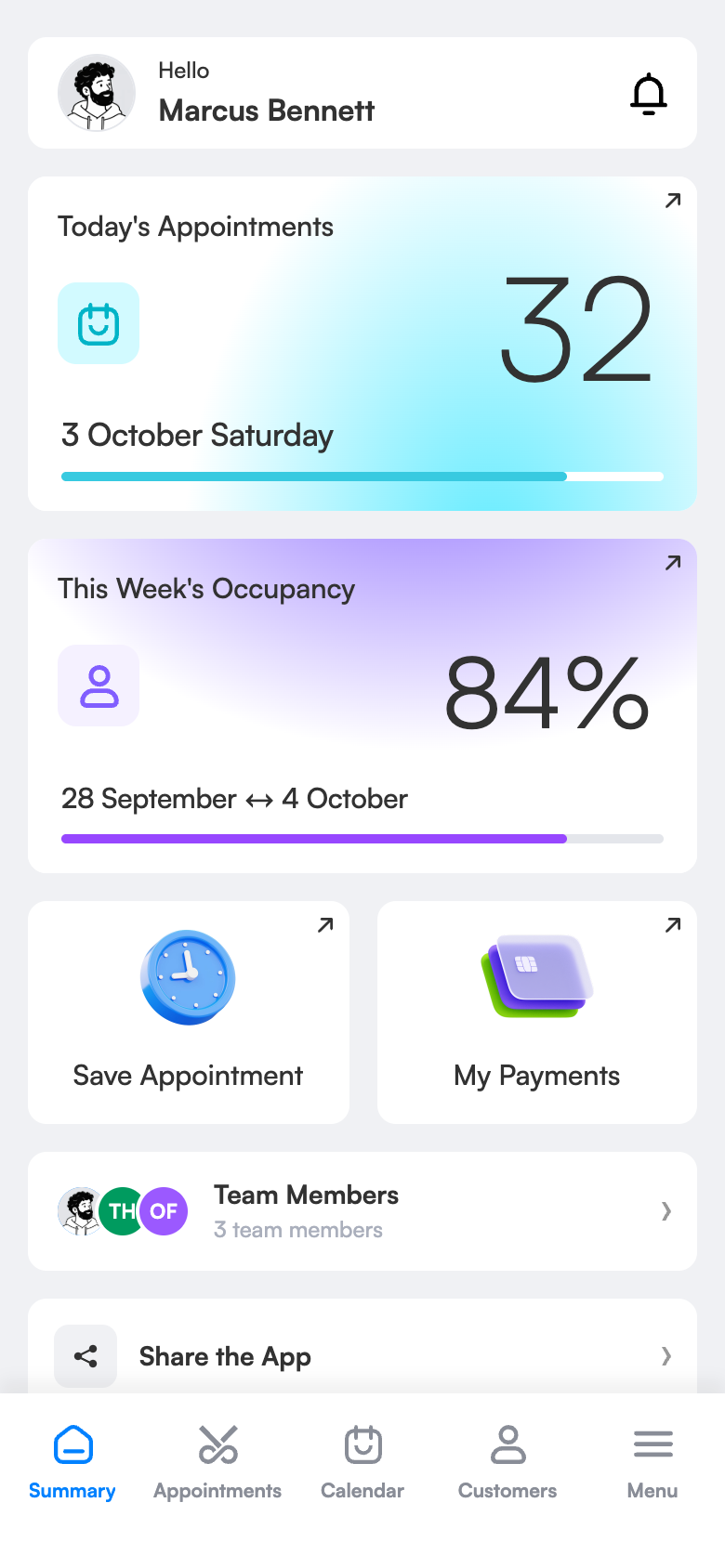 3 Numara mobile app overview screen