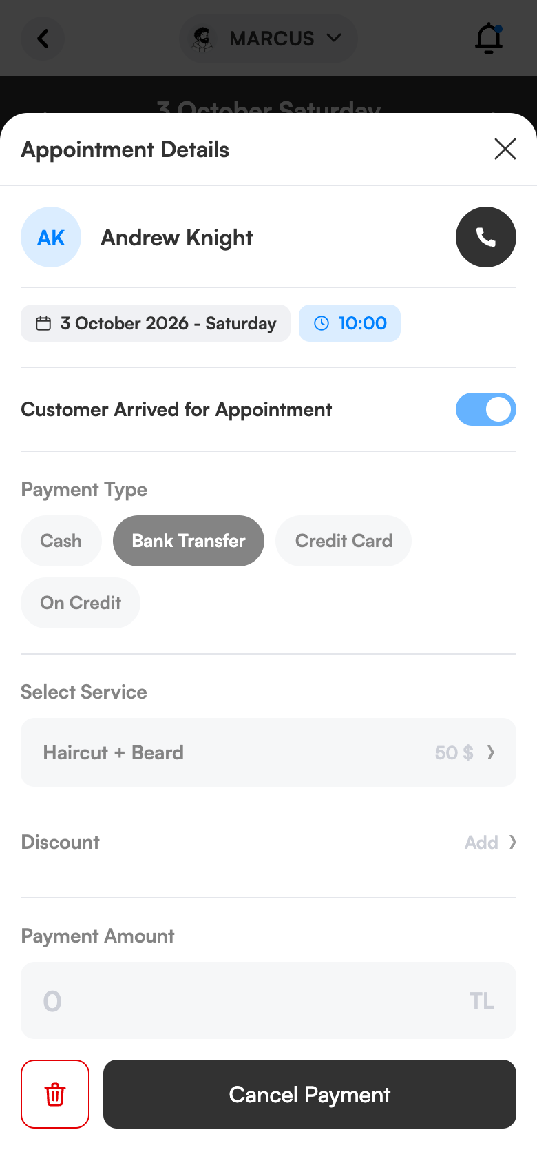 Price at payment