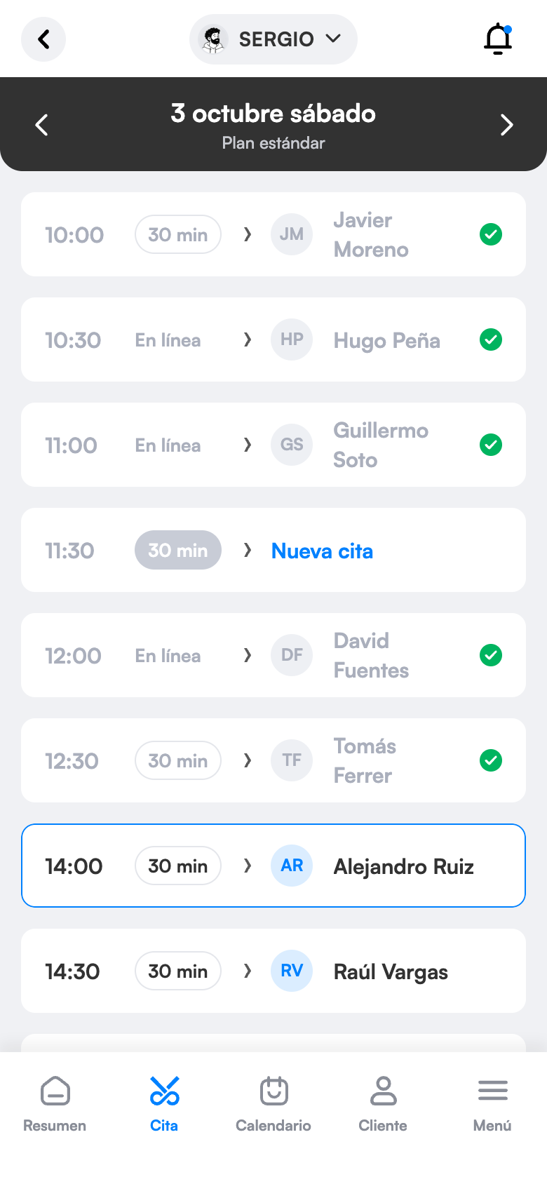 Control de citas