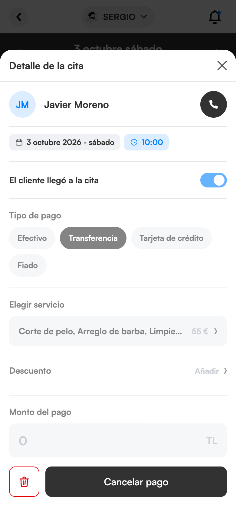 Precio al cobrar