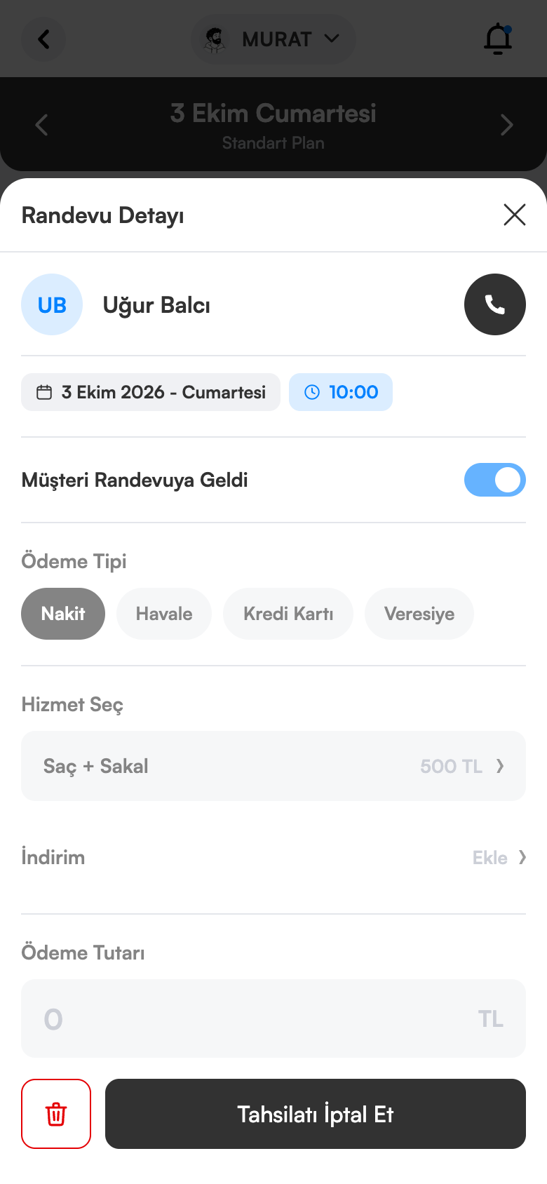 Randevu detayı
