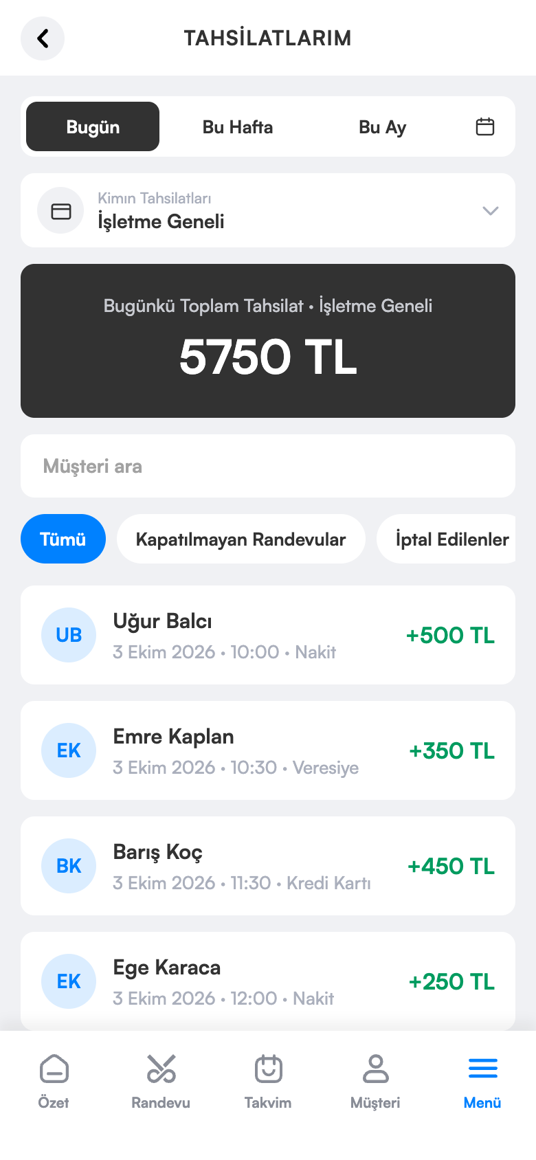 Tahsilat ve kasa