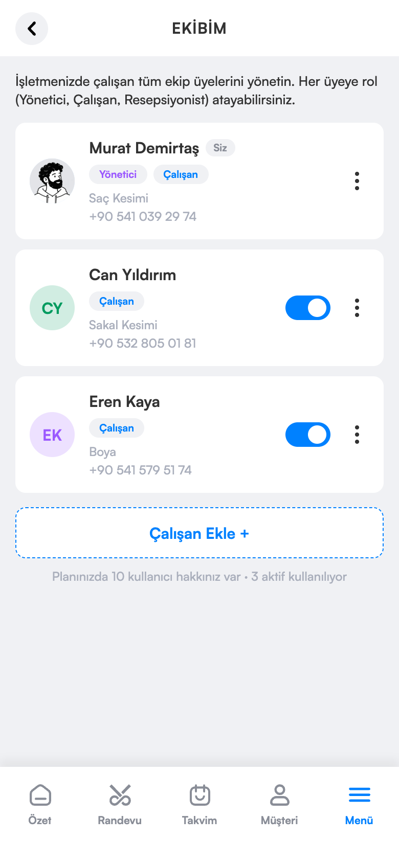 Ekip ve roller
